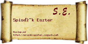 Spisák Eszter névjegykártya